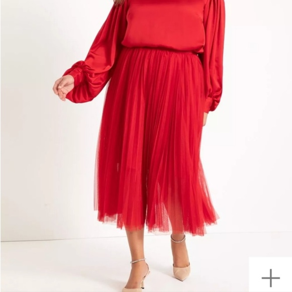 Red Tulle Maxi Skirt